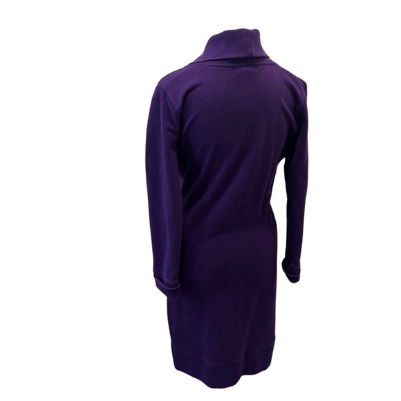 Lauren Jeans Co Ralph Lauren Petite Purple Shawl Collar Buckle Dress Women PS - Picture 3 of 9